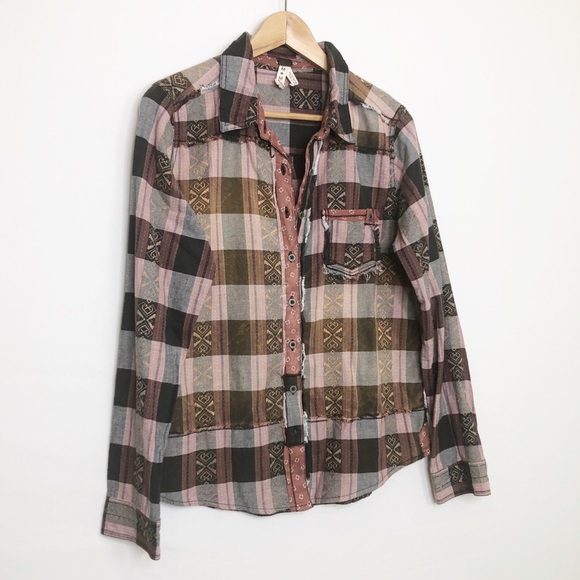 Free People We The Free patchwork button down shirt - Picture 10 of 10